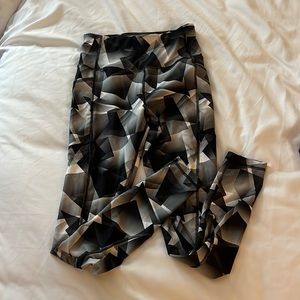 Black and White Patterned Leggings, Size XS